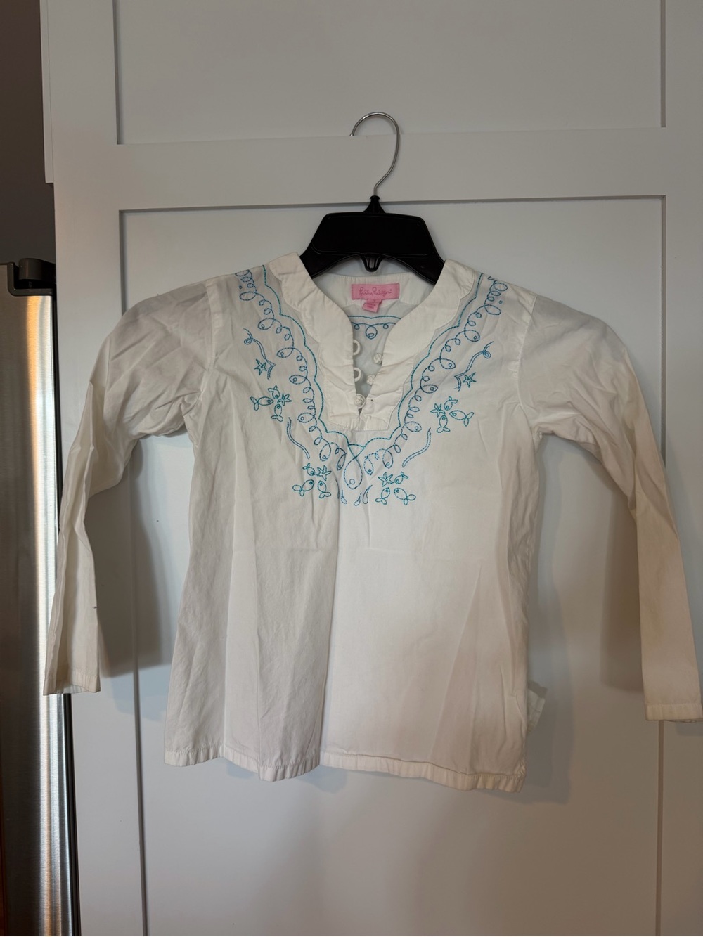 Lilly Pulitzer Girls Size 7 Simona Tunic Top Knot Buttons GUC